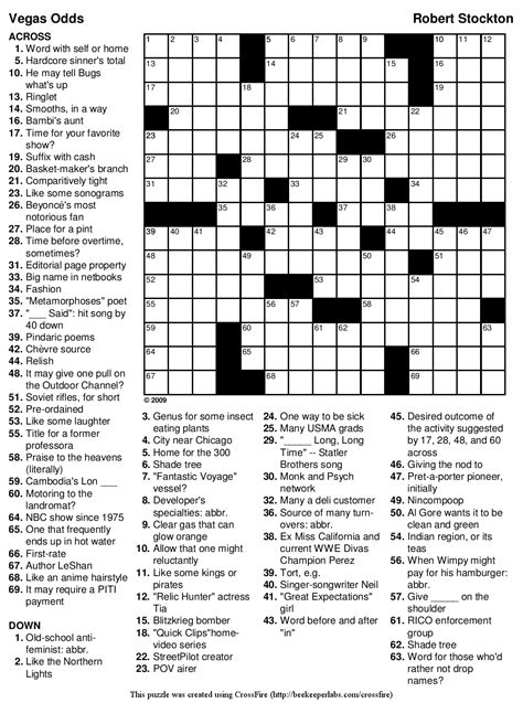 Hardest Crossword Puzzle Printable